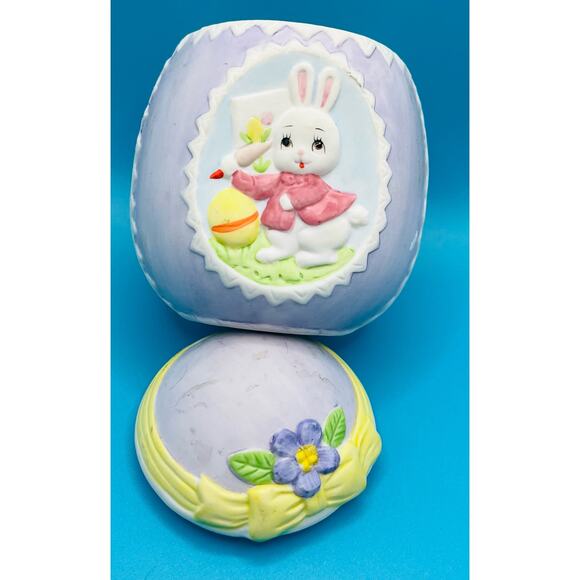 Vintage Lefton China Hand painted Purple Egg 1985 - Picture 2 of 4